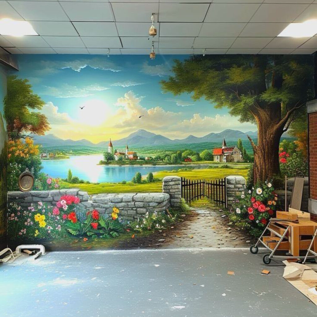3D interior wall art painting service